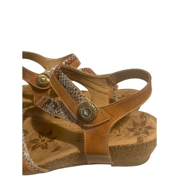 Spring Step L'Artiste MEERA Brown Multi Wedge Ankle Strap Sandals Sz 41 - 9.5/10 - Picture 4 of 8